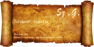 Szuper Gyula névjegykártya