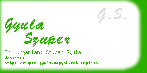 gyula szuper business card